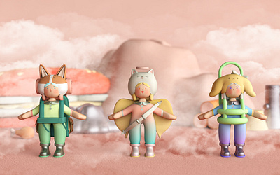 3D Doll design cartoon cartoon character characterdesign cinema4d design dog illustration