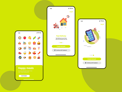 Happy meals animation app design graphic design illustration illustrator ui ux web website