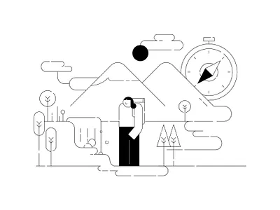 Natural Landscape adventure art artwork design designstripe graphicdesign illustration landscape line art minimalist mountains nature pictogram the flat guy traveling vector