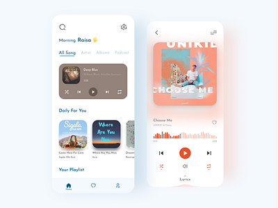 Music Player app clean design figma mobile app ui uidesign uiux web design website