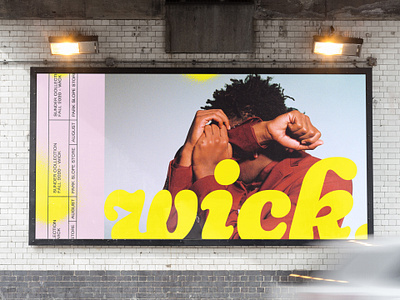 Wick Out of Home art direction billboard billboard design brandidentity branding clothing collateral creative direction editorial identity layout logo logotype mockup outdoors pastel photography stationary streetwear typography