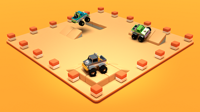 Asset Forge dialy build: Monster Truck 3d art asset forge blender3d illustration low poly monster truck render