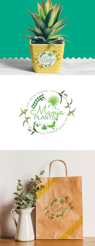 Manju Plants branding clean design logo logo design vector