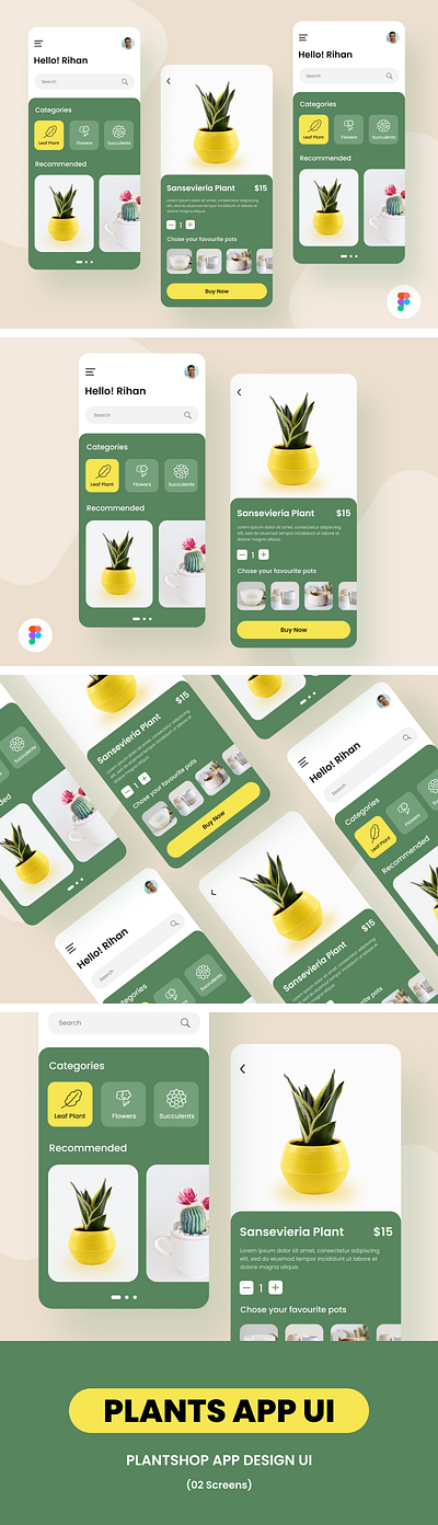 Plant shop App Design UI Concept :) best ui enursery app enursery app android enursery app ios enursery psd ui figma online plant buying app psd