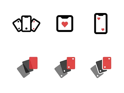 mobile card game logos app cards club color diamond game heart icon lines logo minimal mobile playing cards spade vector