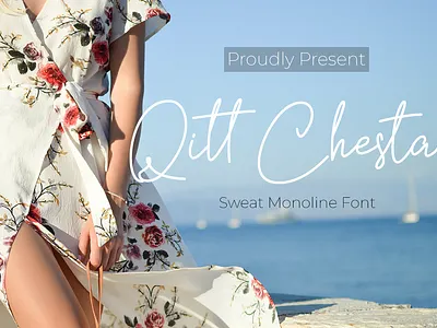 Qitt Chesta branding film font font font script font wedding monoline