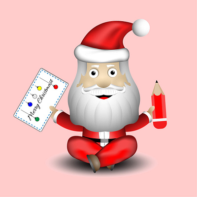 Santa Claus 3d art art card cartoon character cristmas design graphic design holiday icon illustration illustrator pencils santa santaclaus vector