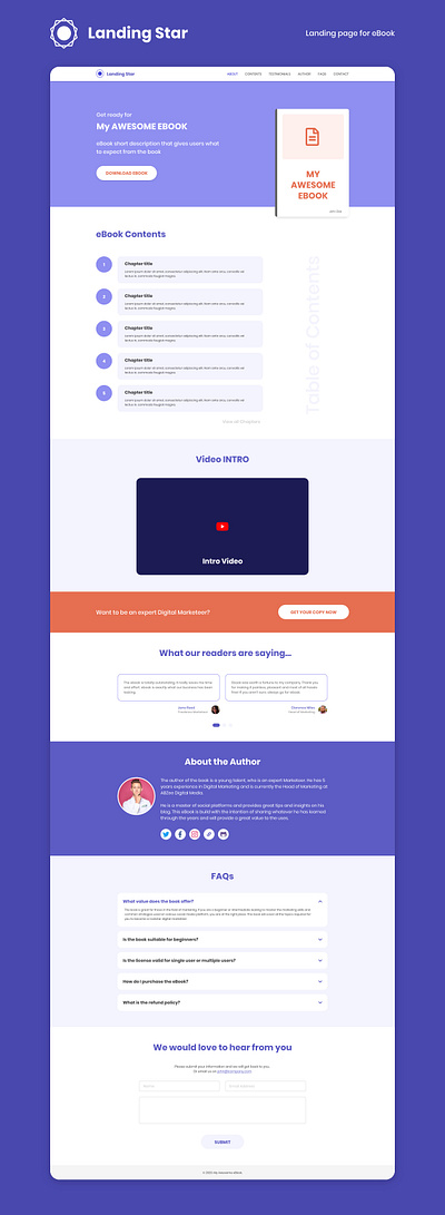 eBook Landing Page digital marketing ebook landing design landing page landingpage ui web templates webdesign