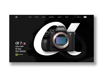 Sony Alpha Landing Page adobe photoshop adobexd alpha branding camera sony ui