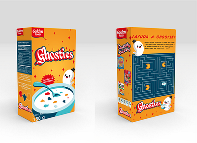 Cereal Box Ghosties branding design ghost illustration illustrator mockup product project school project