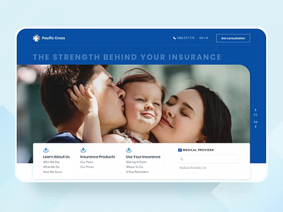 Pacific Cross Insurance Website animation branding design flat icon typography ui ux vector web website