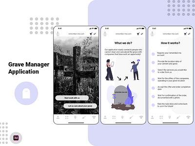 Grave Manager Application application cemetery clean design grave grave manager mobile mobile app monument product design ubereats ui ux