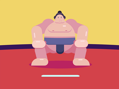 Sumo Wrestler Animation animated gif animation animation 2d animation after effects character animation loop animation motion design motiongraphics sumowrestler