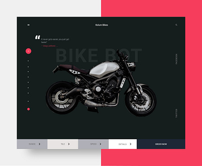 Kolum Bikes Dark Version branding cart color dark ui design design thinking digital digital art graphic design interaction layout design minimal motor cycle simple smooth style typography ui daily user interface wheels