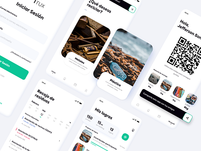 EcoTrux ambient design environment friendly minimal minimal design mobile app design mobile design mobile ui recycle recycling soft soft design ui uidesign uiux ux white