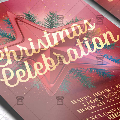 Christmas Celebration - Flyer PSD Template christmas christmas 2020 christmas flyer christmas market christmas vacation xmas xmas flyer