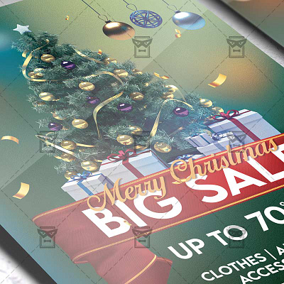 Merry Christmas - Flyer PSD Template christmas christmas 2020 christmas flyer christmas market christmas vacation xmas xmas flyer