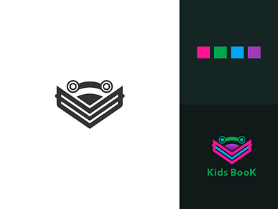 Kids Book Logo childrens book design icon illustration kids app kids logo kit logo idea motion typography