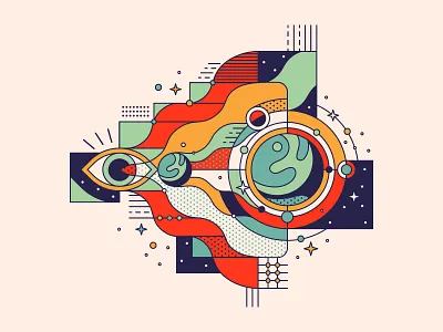 System management cosmic course developments educational eyes future illustration managment minde planet planets psychology science stars technology wave