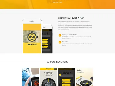 NapTime mobile app webdesign website