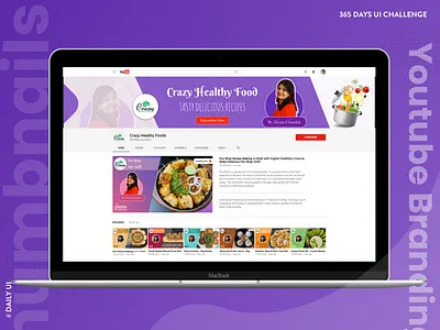365 DAYS UI CHALLENGE Youtube Branding 365daysuichallenge brading crazy food dailyui freelancer label logo thumbnails youtube youtube banner youtube thumbnails youtuber