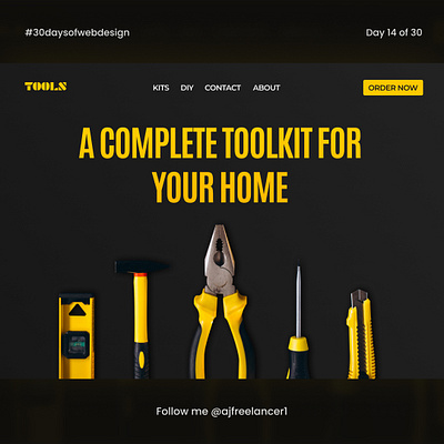 TOOLS Website | Hero section black branding clean colors landing page landingpage lettering minimal typeface typogaphy ui ux uxui web web ui webdesign website website design websitedesign yellow