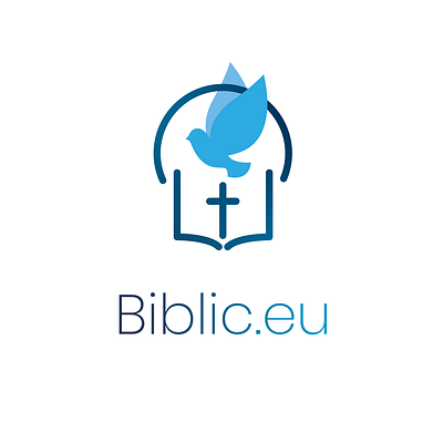 biblic.eu - scrapped logo turned around bible branding christian design elegant flat graphic illustration logo minimal