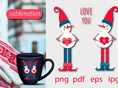 Snowman Gnome. Nordic Snowman. Sublimation Snowmen christmas christmas design christmas dwarve clipart love you scandinavian snowman snowman snowman printable sublimation vector snowman winter