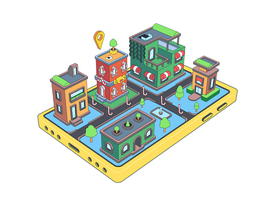 Isometric city architecture candy candy cane city city map flat home house design illustration isometric isometric city isometric illustration isometry vector illustration