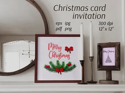 Christmas card. Merry Christmas. Invitation christmas christmas card арт вектор графика знак иллюстрация концепт модный рождественский принт рождественское приглашение символ сосновая ветвь