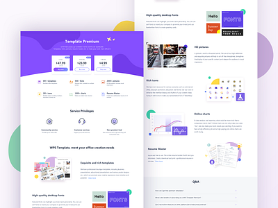 Landing Page For Premium brand charts fonts icons pictures pricing page resume templates webdesign