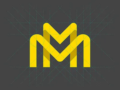 M 2d branding design flat graphic grid icon letter letterform logo logotype m mark minimal minimalistic monogram negative space symbol typography vector