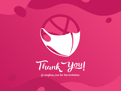 Thank You dribbble invitation mask thank you