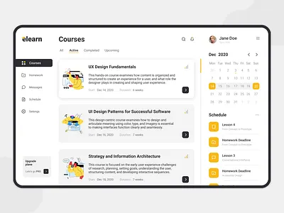 Online learning platform courses design elearning elearning courses figma learn learning learning platform online courses online education ui
