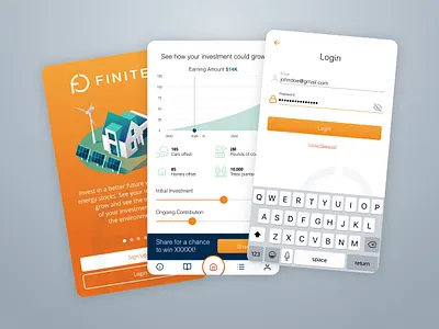 Finite | Green Energy Investment App app design mobile app mobile ui ui ux