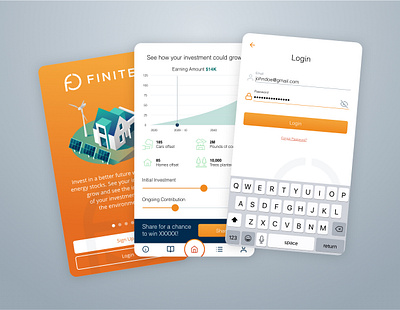 Finite | Green Energy Investment App app design mobile app mobile ui ui ux