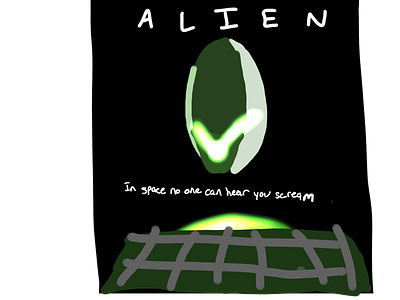 Alien Movie Poster alien animation asher asher animates drawing illustration