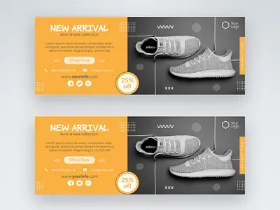New arrival shoes collection banner ads color creative design facebook cover graphic design shoes social media winter