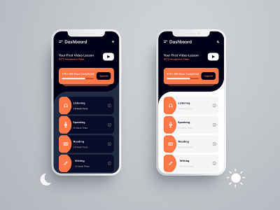 Dark Mode Light Mode app band score dark ui dashboard dashboard ui design enroll icon ielts light ui minimal ui vector