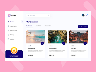 Travel Agency Dashboard. dashboard design travel ui