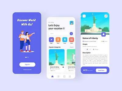 Travel Service App app design booking booking app discover holiday mobile app mobile app design mobile apps mobile design mobile ui travel agency travel app traveling trip trip app trips uiux vacation