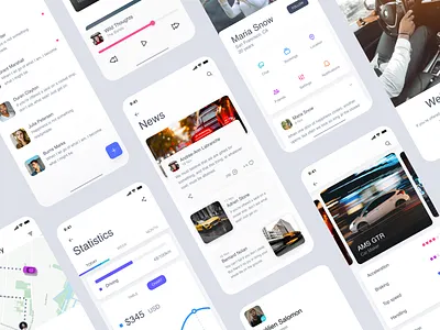 Car Booking &Traveling Ui appdesign appdesigner carbooking carbookingui cars carservice carsharing clean ui design designoweb gradient illustration lighttheme location news notification photoshop rentcar uiux