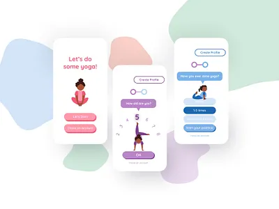 Yoga For Kids Let's Start character child create profile girl illustration mascot mobile sign in sign up ui ux yoga for kids yogi