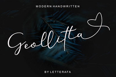 Free Geollitta Handwritten Font brush calligraphy elegant flow font handwriting letter logo modern natural opentype packaging paint painting playful post script sign t shirt typeface