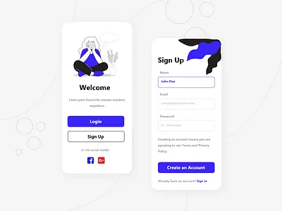 Daily UI 001: Sign up screen app blue dailyui dailyui 001 dailyuichallenge design minimal signup typography ui uidesign ux uxdesign