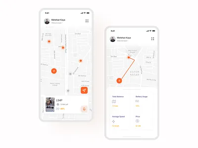 Scooter Sharing App app application design ios map mobile redesign scooter ui uidesign user experience user interface ux