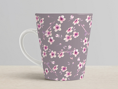Watercolor Cherry Blossoms Pattern design fabric design fabric pattern illustration painting watercolor watercolor painting