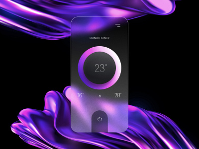 Glass Effect Smart Home App UI Concept 2 3d app blurred blurred background design figma float glass glasseffect sketch smarthome switch temperature transparency trend trendy ui ui design uidesign uiux