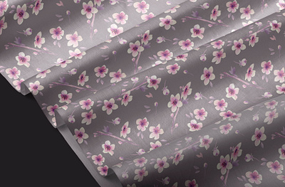 Watercolor Cherry Blossoms Pattern design fabric design fabric pattern fabric print illustration painting watercolor watercolor painting
