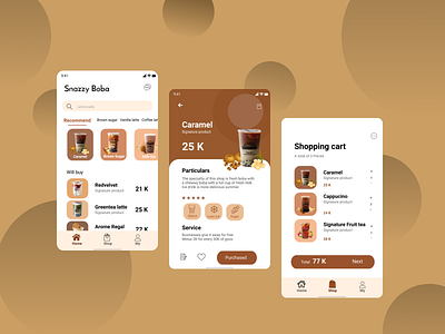 Snazzy Boba android app app design boba branding delivery drink design design app design art drink app figma figmadesign order drink simple design snazzy boba ui ui design uidesign uiux user experience userinterface